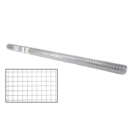 Tradineur - Rollo de malla metálica galvanizada cuadrada gris, 1,5 x 5 m, valla, cierre de alambre, mallado 25 x 25 mm, grosor 0