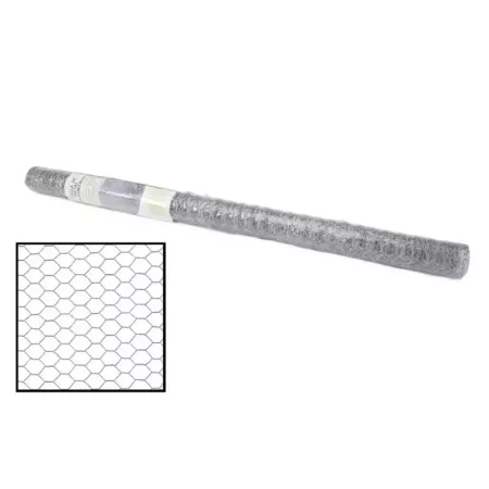 Tradineur - Rollo de malla metálica galvanizada hexagonal, gris, 1 x 5 m, valla, cierre de alambre, mallado 25 x 25 mm, ideal pa