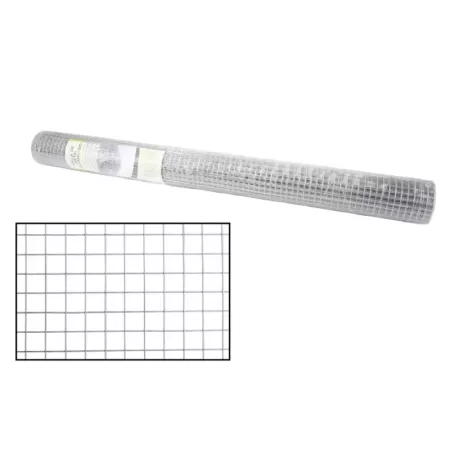 Tradineur - Rollo malla cuadrada metálica galvanizada gris, 1 x 5 m, valla, cierre de alambre, mallado 12,7 x 12,7 mm, grosor 0,