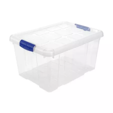 Caja de almacenamiento 16L transparente con tapa resistente Caja de almacenamiento 16L transparente con tapa resistente