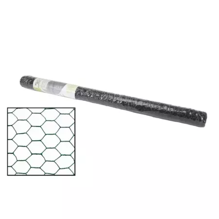 Tradineur - Rollo de malla metálica galvanizada hexagonal de color Verde,  1 x 5 m, valla, cierre de alambre, mallado 19 x 19 mm