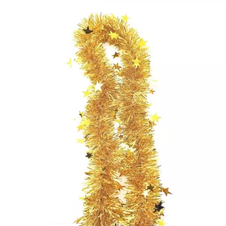 Guirnalda Dorada Navideña 180 cm con Estrellas Brillantes