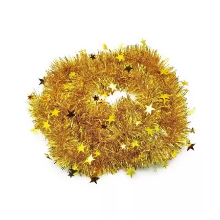 Guirnalda Dorada Navideña 180 cm con Estrellas Brillantes
