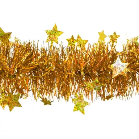 Guirnalda Dorada Navideña 180 cm con Estrellas Brillantes