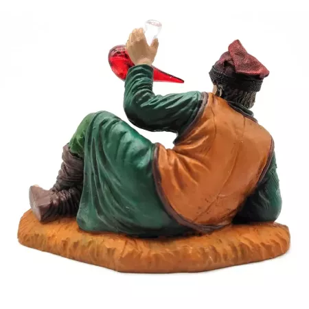 Figura de Pastor con Porrón para Belén 8,5x11x5,5 cm Figura de Pastor con Porrón para Belén 8,5x11x5,5 cm