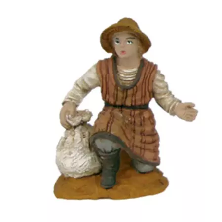 Pack 4 Figuras Campesinos y Pastor para Belén Navidad 8 cm