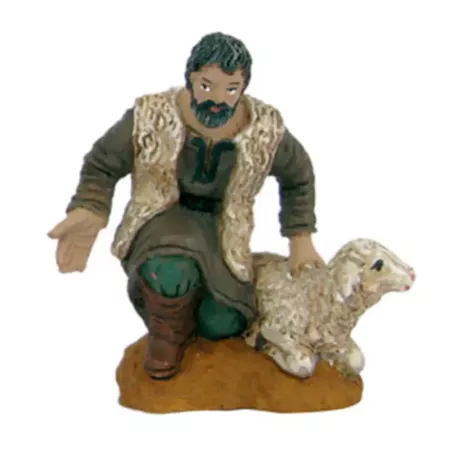 Pack 4 Figuras Campesinos y Pastor para Belén Navidad 8 cm