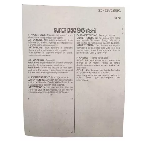 Pack 8 Discos Fulminantes 96 Disparos para Pistolas Juguete Pack 8 Discos Fulminantes 96 Disparos para Pistolas Juguete