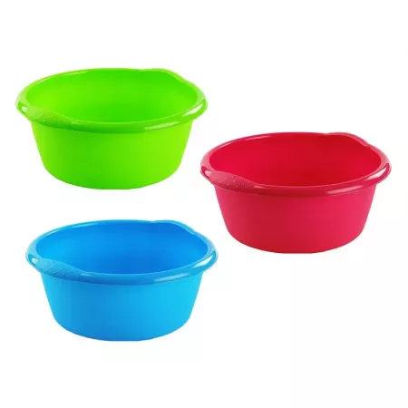 Barreño multiusos 15L con asas, plástico sin BPA, colores variados Barreño multiusos 15L con asas, plástico sin BPA, colores variados
