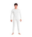 Tradineur - Mono maillot para jóvenes y adultos para carnaval, Halloween, fiestas, celebraciones, color blanco (Talla M)