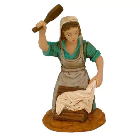 Set 4 Figuras Campesinos Belén 8 cm Decoración Navidad