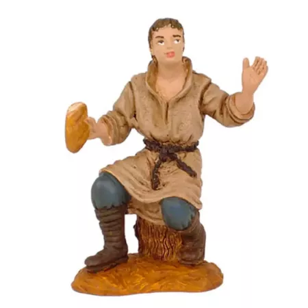 Set 4 Figuras Campesinos Belén 8 cm Decoración Navidad