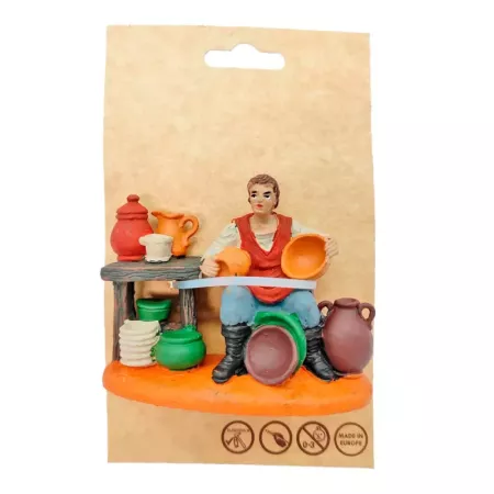 Figura Alfarero Belén Navidad 7,3x8,7x4,2 cm Tradicional