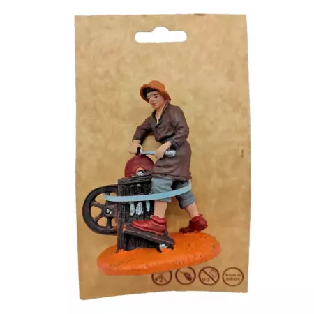 Tradineur - Figura de afilador para belén navideño 9 x 6,5 x 4 cm, durexina, figura de oficios decorativa nacimiento, pesebre, n Tradineur - Figura de afilador para belén navideño 9 x 6,5 x 4 cm, durexina, figura de oficios decorativa nacimiento, pesebre, n