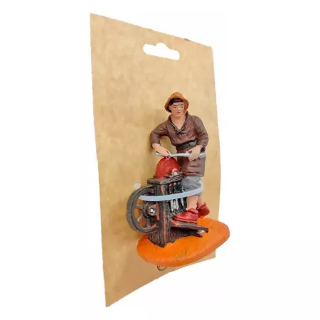 Tradineur - Figura de afilador para belén navideño 9 x 6,5 x 4 cm, durexina, figura de oficios decorativa nacimiento, pesebre, n Tradineur - Figura de afilador para belén navideño 9 x 6,5 x 4 cm, durexina, figura de oficios decorativa nacimiento, pesebre, n