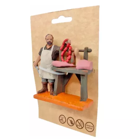 Figura de Carnicero para Belén 8,5x9 cm - Decoración Tradicional