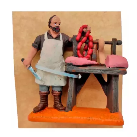 Figura de Carnicero para Belén 8,5x9 cm - Decoración Tradicional