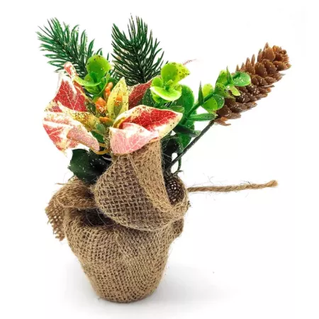 Maceta Navideña Glitter 17 cm - Decoración Festiva Hogar