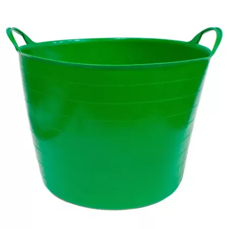 Capazo de plástico 42 litros, cubo flexible con asas 45 x 34 cm, contenedor multifuncional, cesto, establo, jardín, alimentación