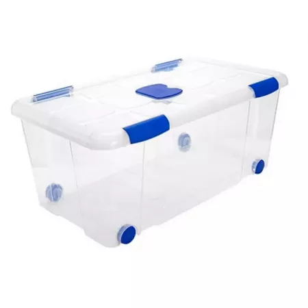 Caja de almacenaje 61L con ruedas y compartimento antipolillas Caja de almacenaje 61L con ruedas y compartimento antipolillas