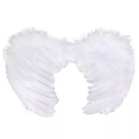 Tradineur - Alas de ángel con plumas y tirantes elásticos, complemento para disfraz de halloween, carnaval, cosplay, fiestas, na