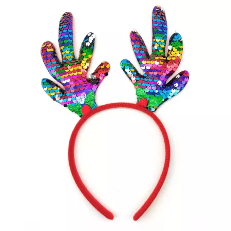 Diadema navideña brillo para disfraz de reno, cinta, aro, tocado para el cabello, pelo, gorro de fiesta para niños y adultos