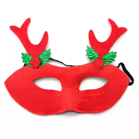 Antifaz navideño con cuernos de reno, máscara, complemento para disfraz, fiestas de disfraces, navidad, niños y adultos, color a