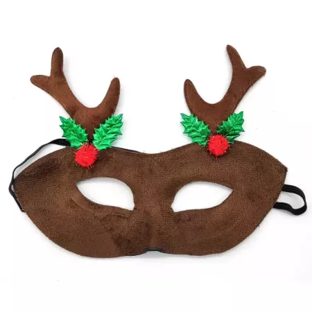Antifaz navideño con cuernos de reno, máscara, complemento para disfraz, fiestas de disfraces, navidad, niños y adultos, color a