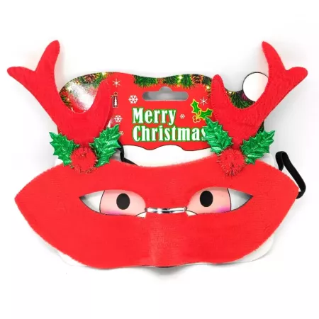 Antifaz navideño con cuernos de reno, máscara, complemento para disfraz, fiestas de disfraces, navidad, niños y adultos, color a