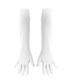 Tradineur - Guantes Largos de 45 cm - Fabricado en poliéster - Talla única para adultos - Ideal para carnaval o Halloween - Color Blanco