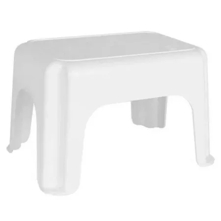 Taburete de plástico, uso doméstico, peso máximo 100 kg, banqueta, escalón, peldaño alzador ligero, 18,4 x 26,5 x 18,5 cm, blanc