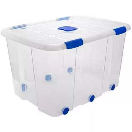 Caja Plástica 133L Transparente con Compartimento Antipolillas Caja Plástica 133L Transparente con Compartimento Antipolillas