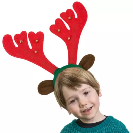 Diadema Reno Navidad con Cascabeles para Niños y Adultos