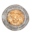 Tradineur - Escudo romano, grabado de león, complemento para Arde Lucus, halloween y celebraciones. 44 cm diámetro