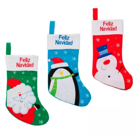 Calcetín de Navidad decorativo 40x23 cm para regalos