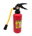Tradineur - Extintor de juguete, pistola de agua de plástico, incluye tubo de goma, complemento para disfraz de bombero, carnaval, Halloween, cosplay, fiestas, 28,5 x 8,3 cm