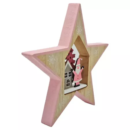 Figura Decorativa Navideña de Madera para Hogar 16 cm