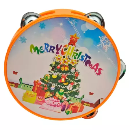 Pandereta Navideña Infantil 14 cm Diseño Santa Claus Color Aleatorio