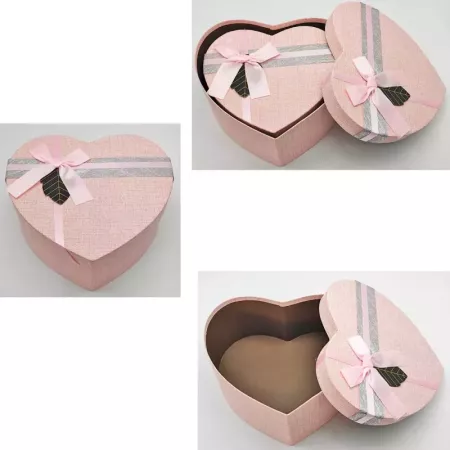 Set 3 Cajas Corazón Rosa con Lazo – Ideal Regalos Sorpresa