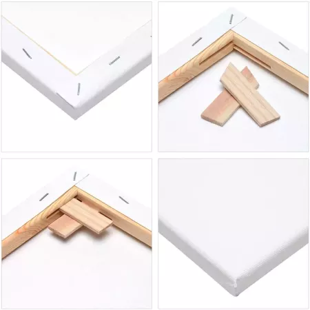 Lienzo en blanco pintura, 100% algodón, preestirado 280 g/m2, listones de madera, apto para todo tipo de pinturas, óleo, acrílic