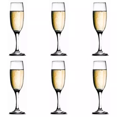 Tradineur - Set de 6 copas de cava de cristal, modelo Imperial, champán, cócteles, resistentes, aptas para lavavajillas, celebra