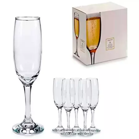 Tradineur - Set de 6 copas de cava de cristal, modelo Imperial, champán, cócteles, resistentes, aptas para lavavajillas, celebra