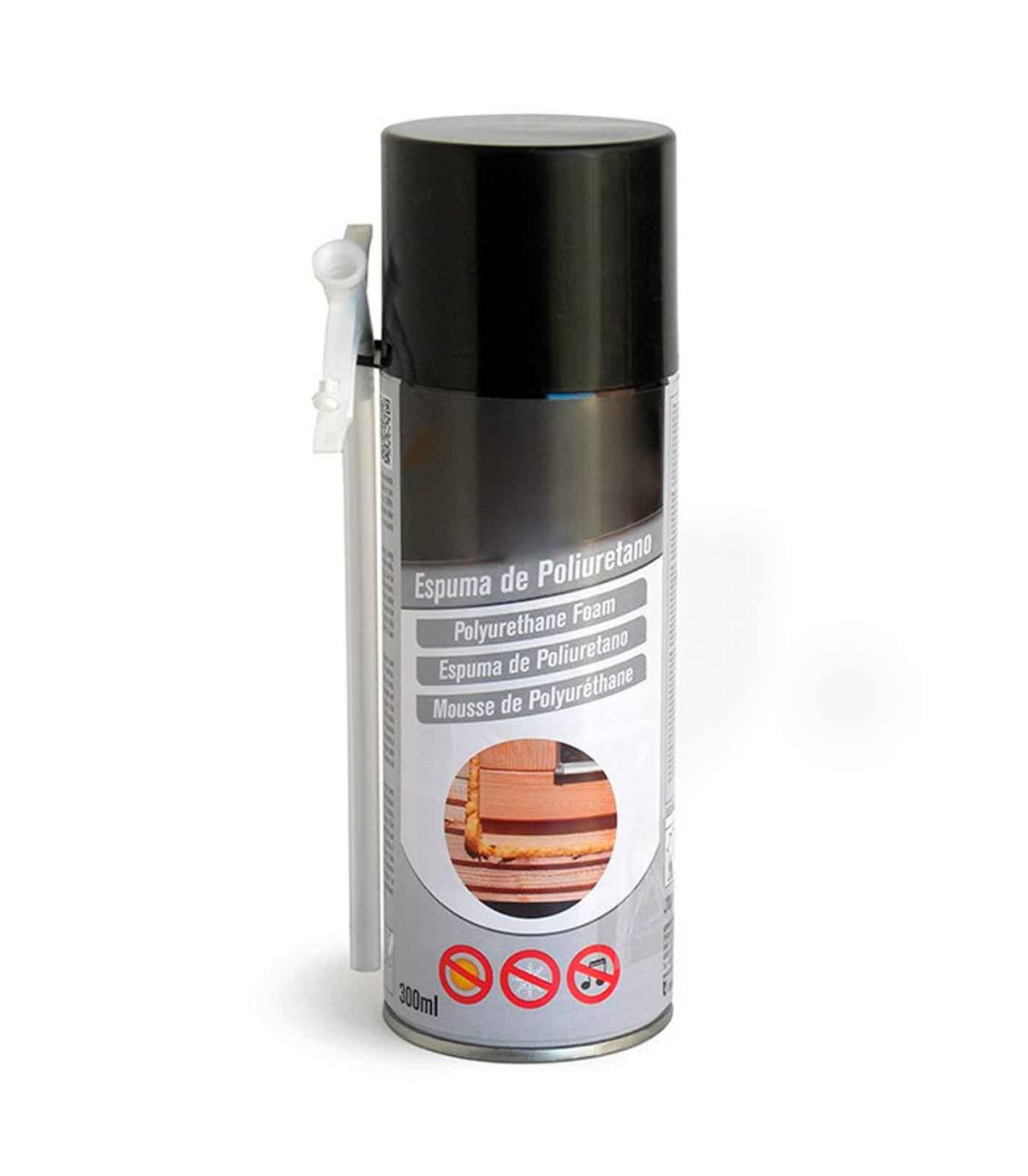Tradineur - Spray de Espuma Poliuretano - Bote de 300 ML - Bote para relleno,  sellado, fijación - Aislamiento térmico, acústico