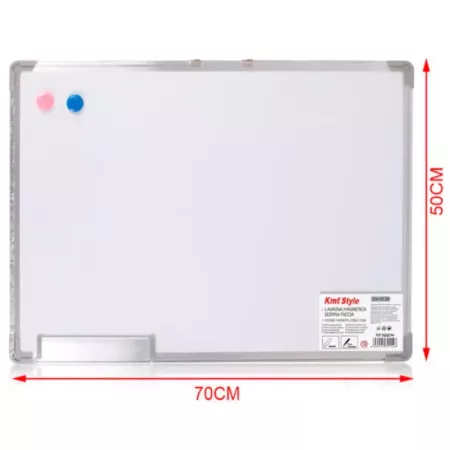 Pizarra Magnética Doble Cara 50x70 cm con Marco Aluminio Pizarra Magnética Doble Cara 50x70 cm con Marco Aluminio