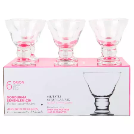 Set 6 Copas Helado Orion 250 ml Cristal Elegante Lavavajillas Set 6 Copas Helado Orion 250 ml Cristal Elegante Lavavajillas