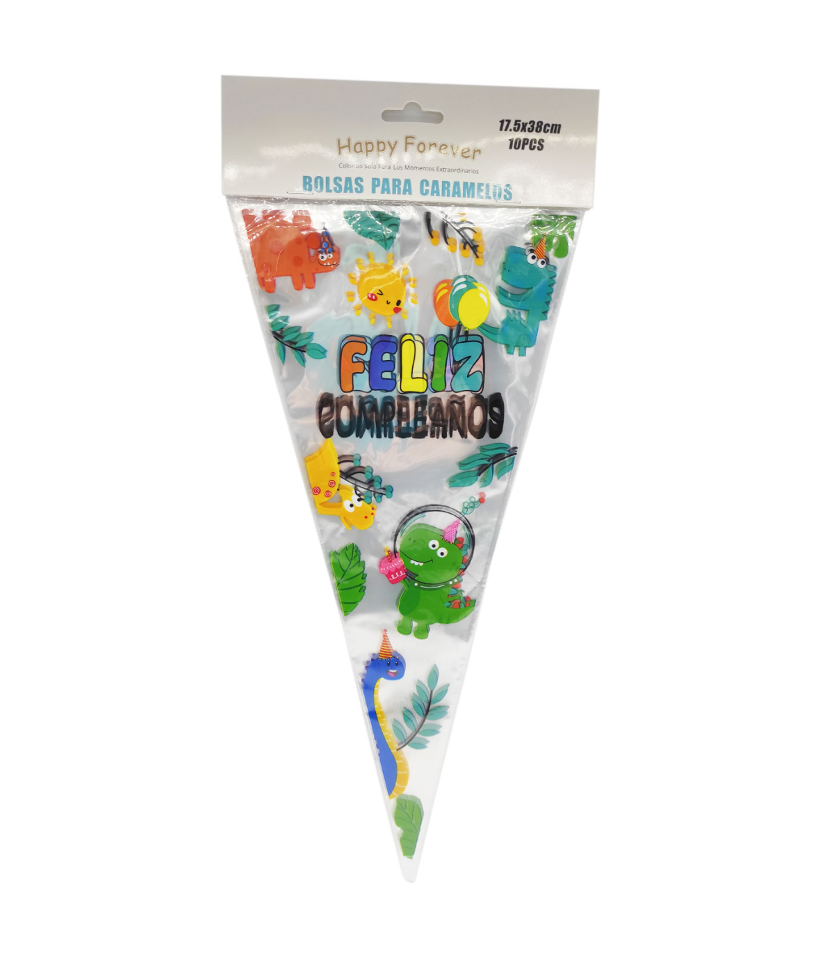 Tradineur - Pack de 10 bolsas de plástico para caramelos Feliz  cumpleaños, incluyen tiras de cierre, bolsas para regalar golos