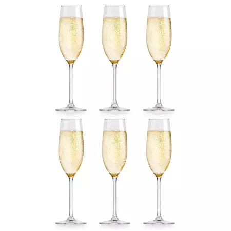 Set de 6 copas de cava de cristal, modelo grandeur, champán, cócteles, champagne, aptas para lavavajillas, celebraciones (21 cl,