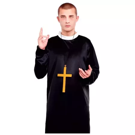 Disfraz de Cura Negro Talla M con Crucifijo – Ideal Carnaval Disfraz de Cura Negro Talla M con Crucifijo – Ideal Carnaval