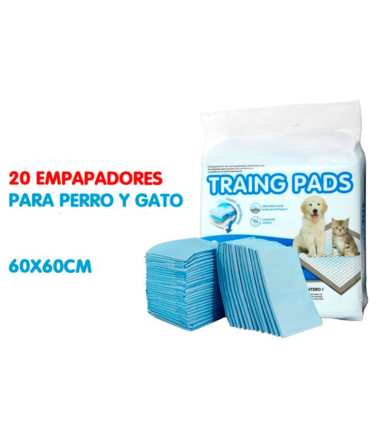 Empapadores Desechables Perros empapadores para Perros Alfombrilla  higiénica Toallitas de Entrenamiento para Mascotas (60X90 20PC) :  : Productos para mascotas