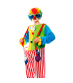 Disfraz payaso arcoiris, fibra sintética, incluye camiseta y pantalón, accesorios no incluidos, carnaval halloween, adulto, talla M